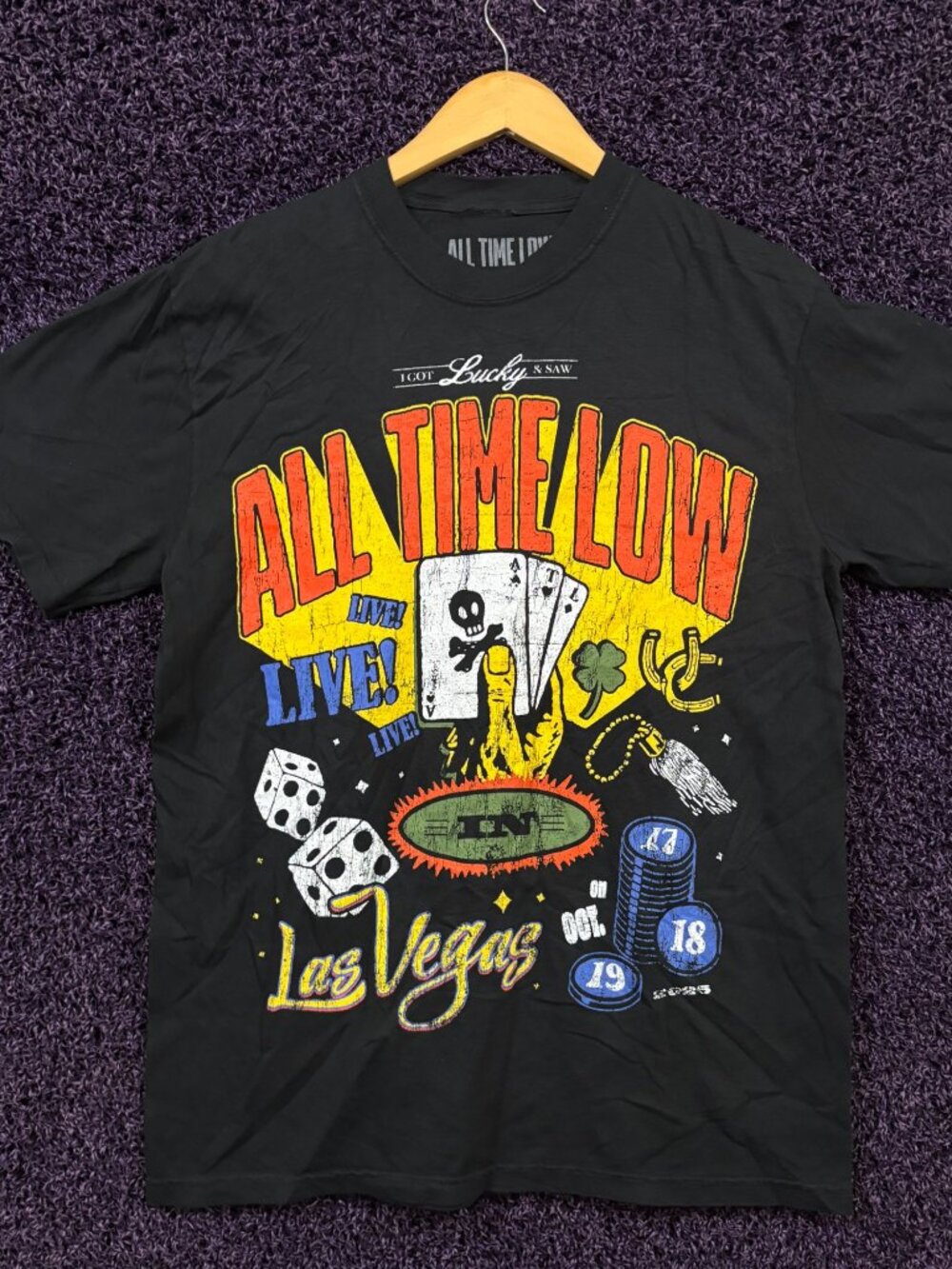 All Time Low I Got Lucky & Saw Live in Lass Vegas T-Shirt M